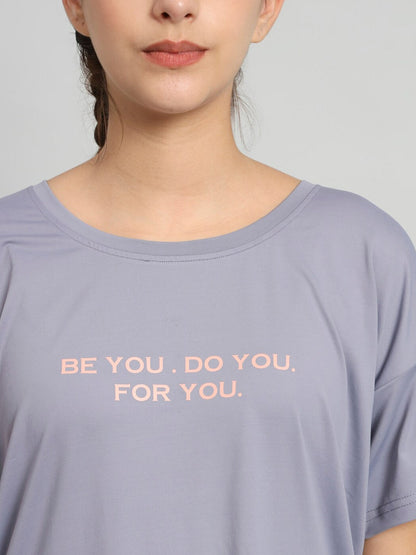 MKH Typography Printed Drop-Shoulder Sleeves Dri-FIT T-shirt