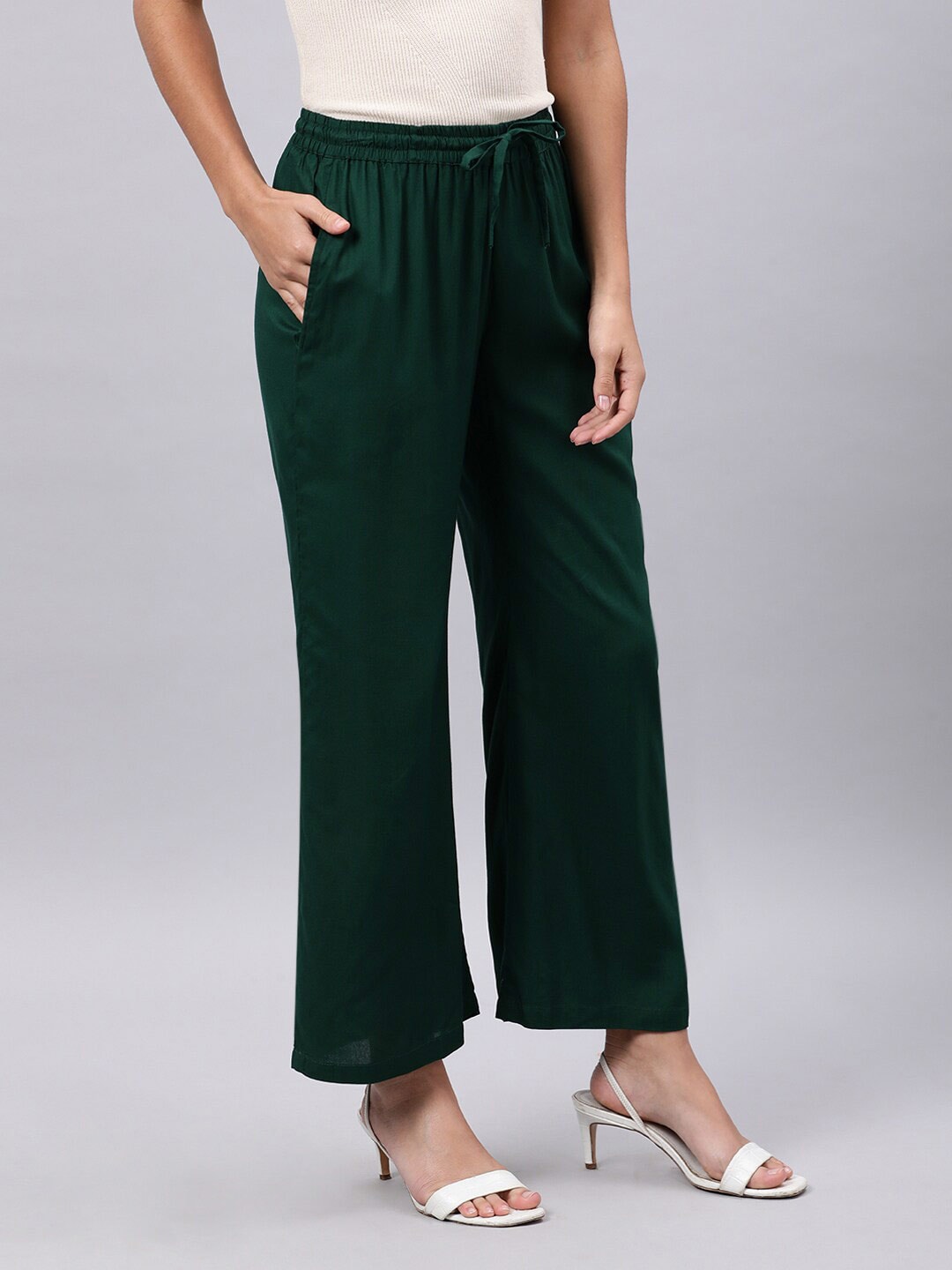 Souchii Green Liva Ethnic Palazzos