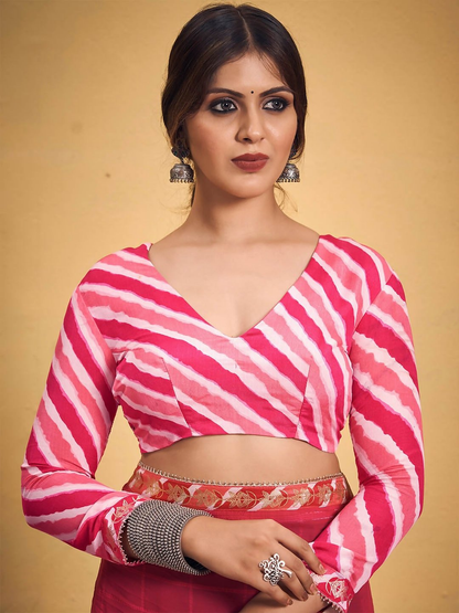 Saree Mall Checked Gotta Patti Pure Georgette Sarees