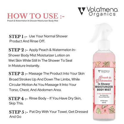 Volamena Peach & Watermenlon In Shower Moisturizer Body Mist