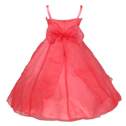 Asmaani Baby Girl's Peach Colour Satin A-Line Maxi Full Length Dress (AS-DRESS-22086)