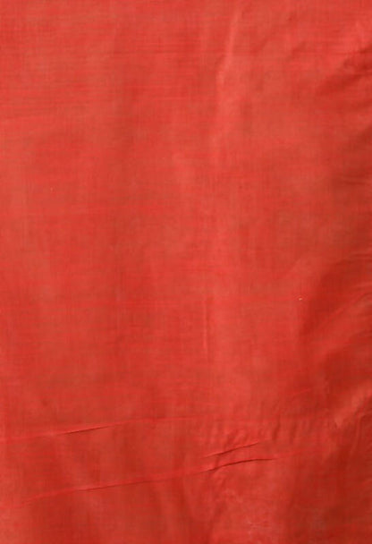Mominos Fashion Moeza Light Green & Red Bhagalpuri Handloom Ikat Pure Cotton Saree with unstitched Blouse piece