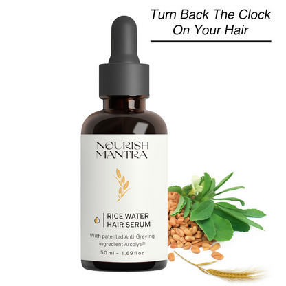 Nourish Mantra Anti-Greying Hair Serum With Rice Water & Arcolys to Stop Premature Hair Greying