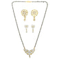 AanyaCentric Gold-Polished Mangalsutra with Pendant, 2 Pair Earrings