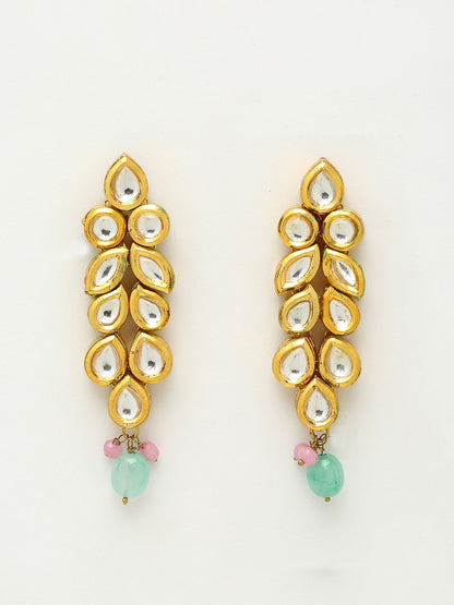 Kundan Neckpiece With Earrings And Maang Tikka - Ruby Raang