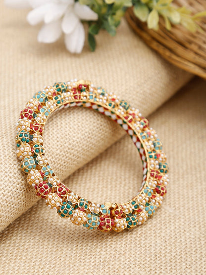 Multi Embellished Bangle - Ruby Raang