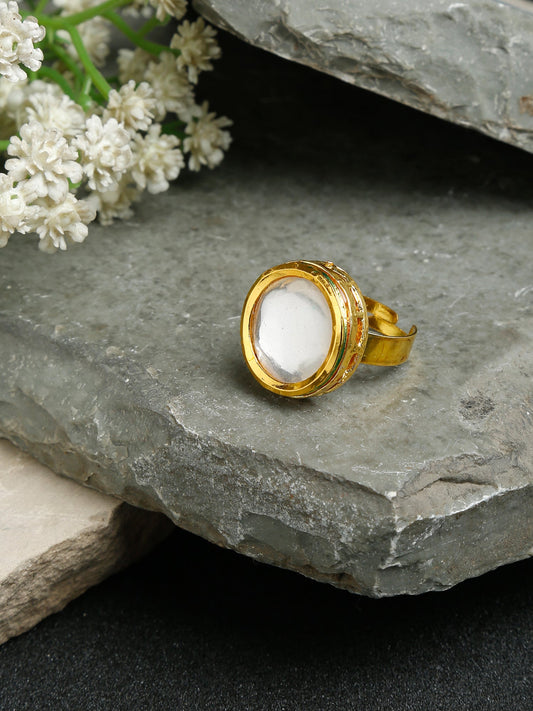 Kundan Ring - Ruby Raang