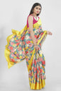 Aayaa Designer Printed Satin Saree - Multi Color