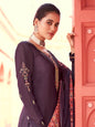 Myra Purple Digital Print French Crepe Palazzo Suit