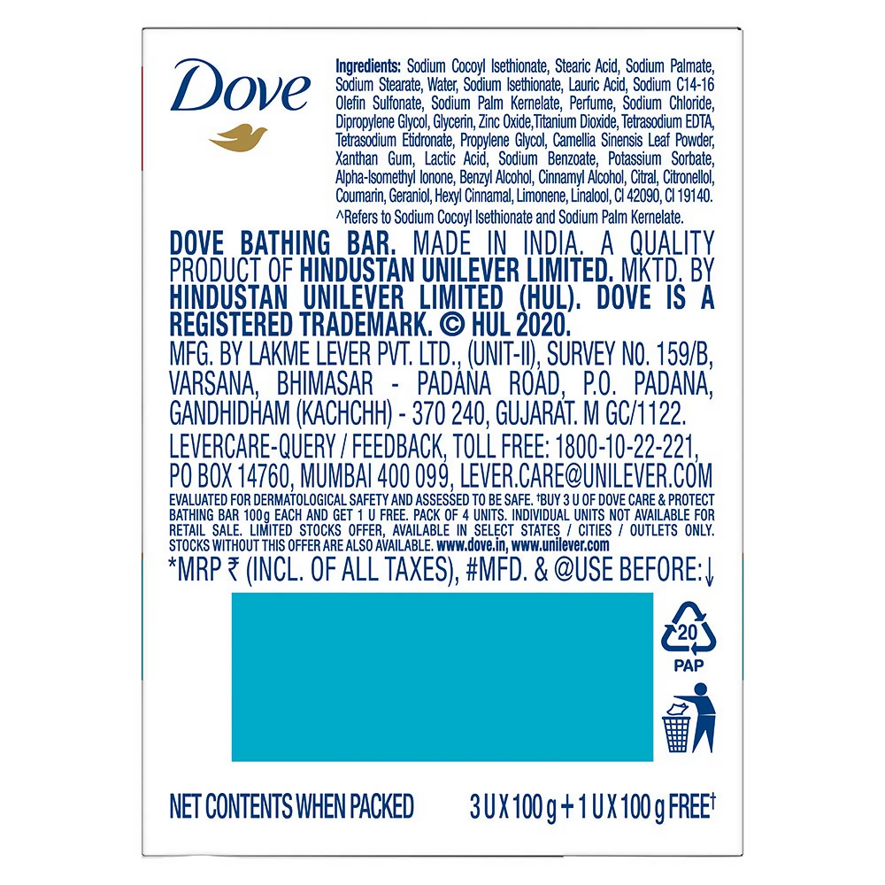 Dove Care & Protect Moisturising Cream Beauty Bathing Bar