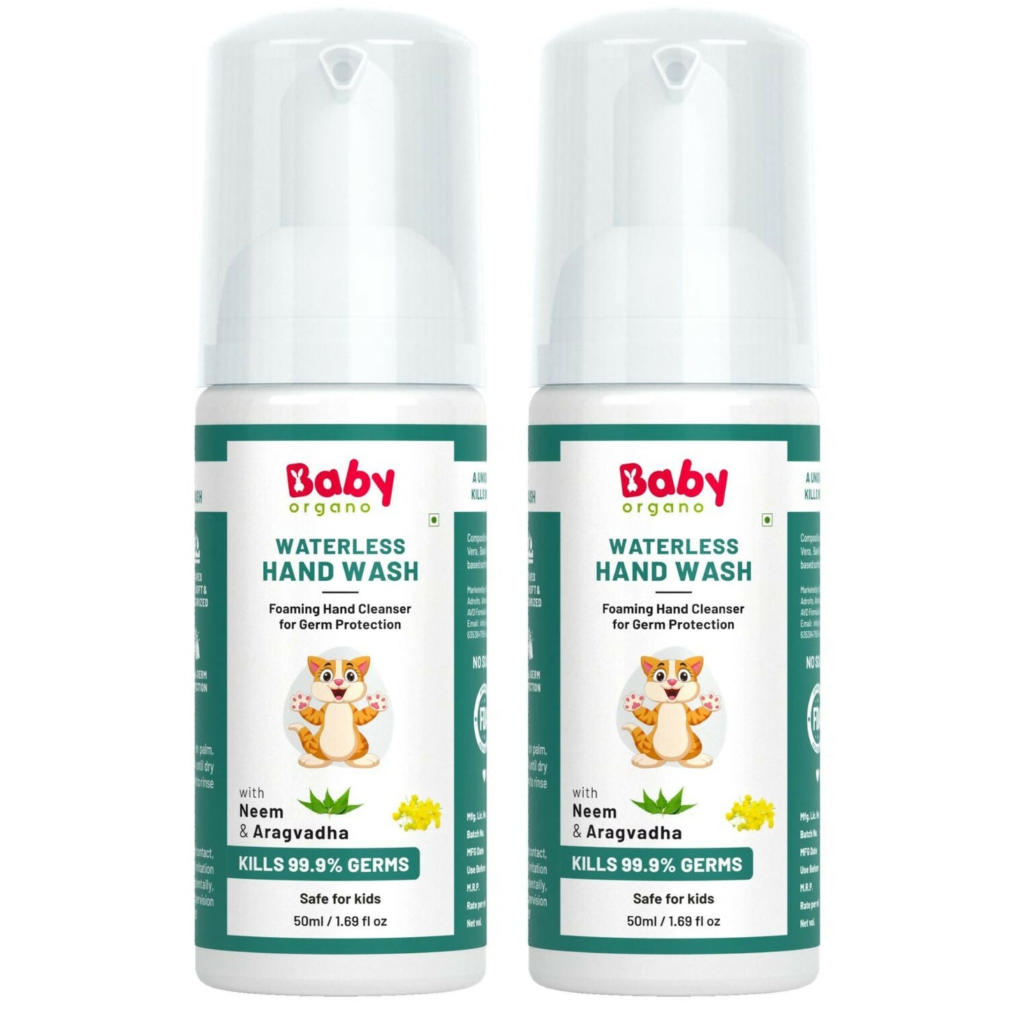 Babyorgano Non Alcoholic Foam Based Waterless Hand Wash for Kids