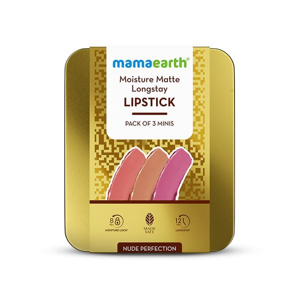 Mamaearth Moisture Matte Long Stay Lipstick Gift Set - Nude Perfection