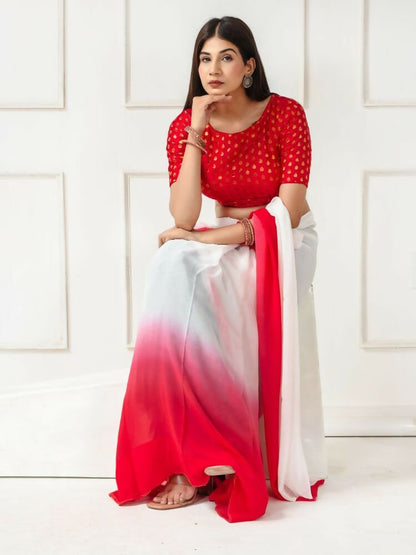 Amodini Designer Studio Women's Banarsi Brocade Red Blouse