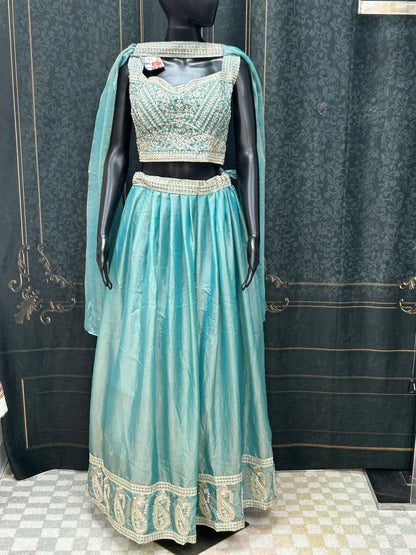 Teal blue : Lehenga Choli set