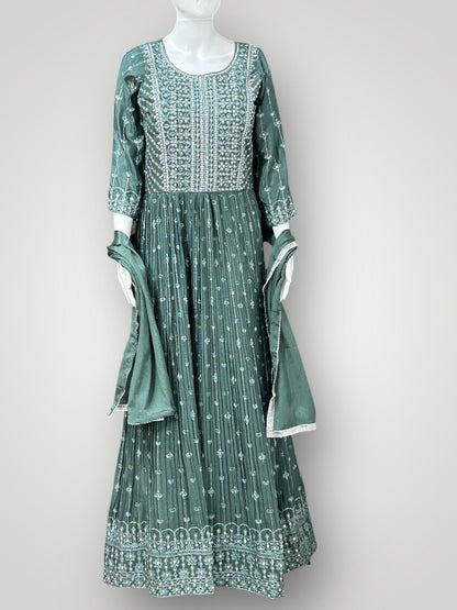 Chiffon silk long gown