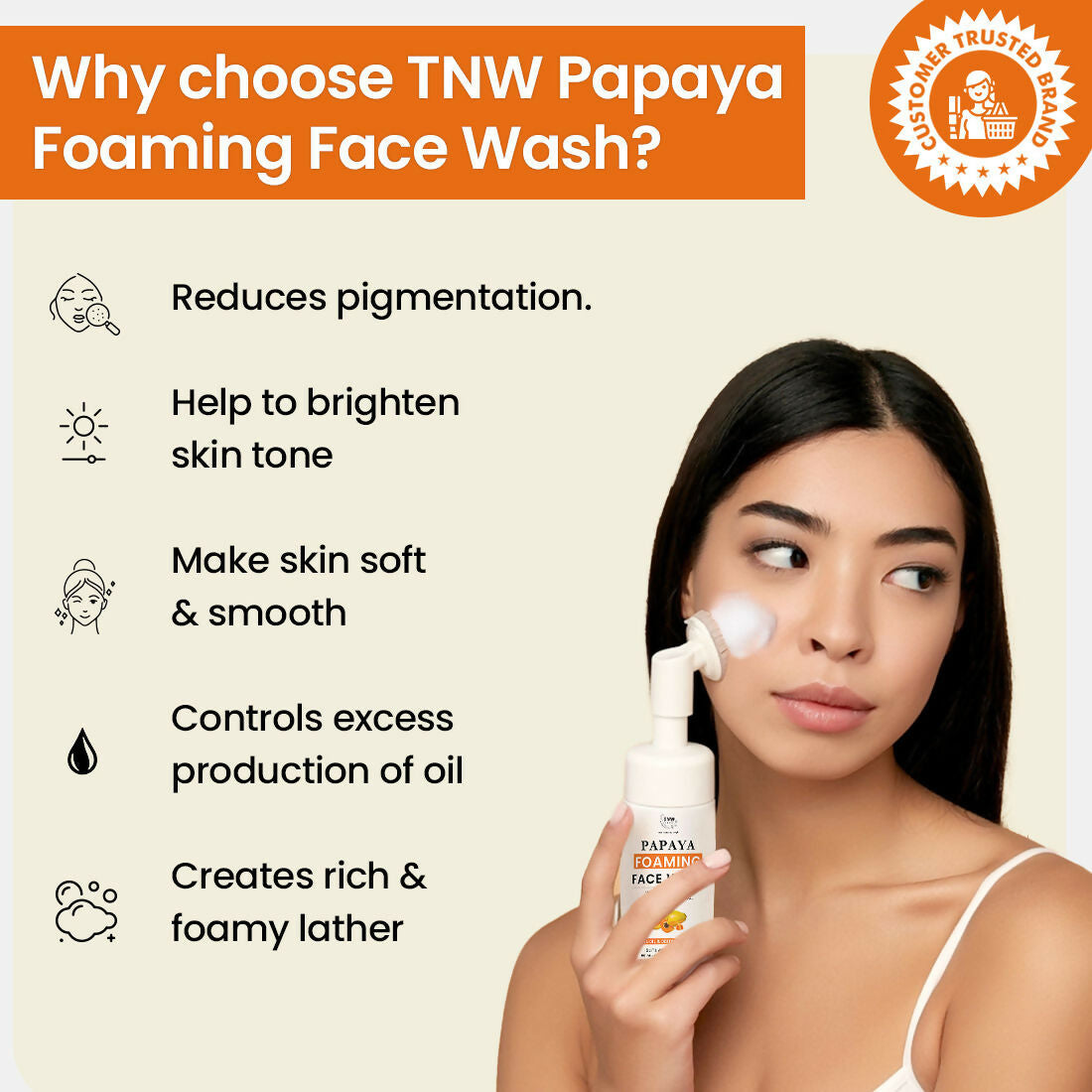 The Natural Wash Papaya Foaming Face Wash