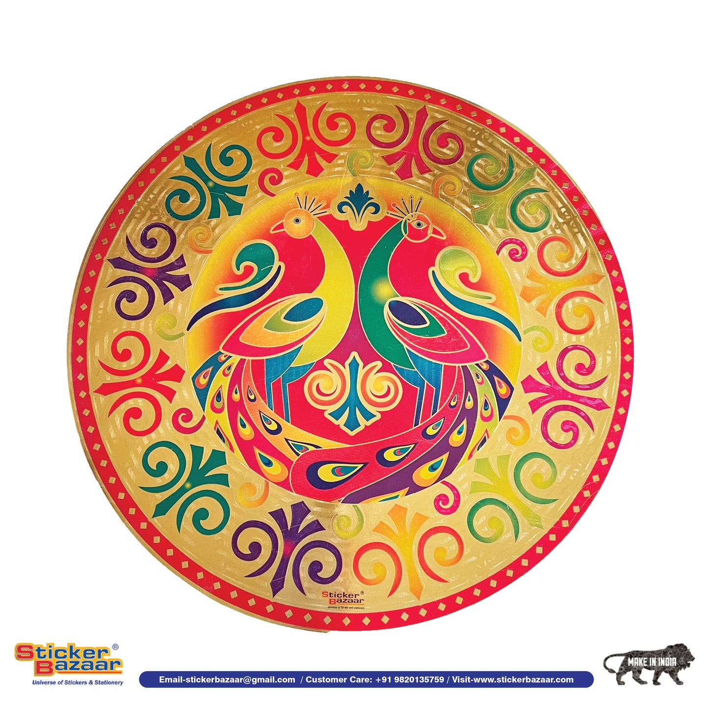Stickerbazaar Micro Golden Embossing Rangoli Stickers