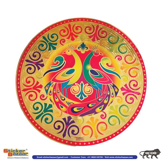 Stickerbazaar Micro Golden Embossing Rangoli Stickers
