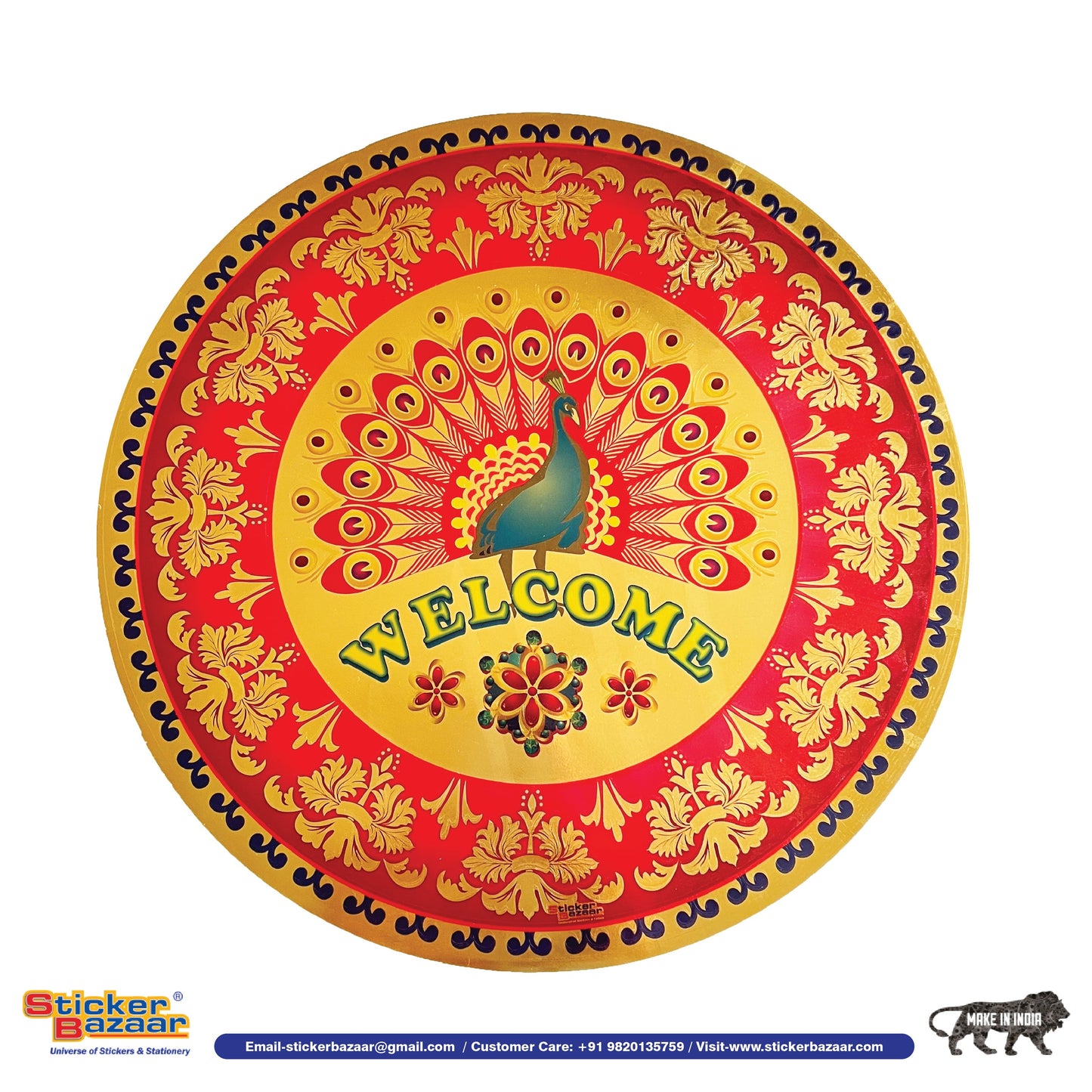 Stickerbazaar Micro Golden Embossing Rangoli Stickers