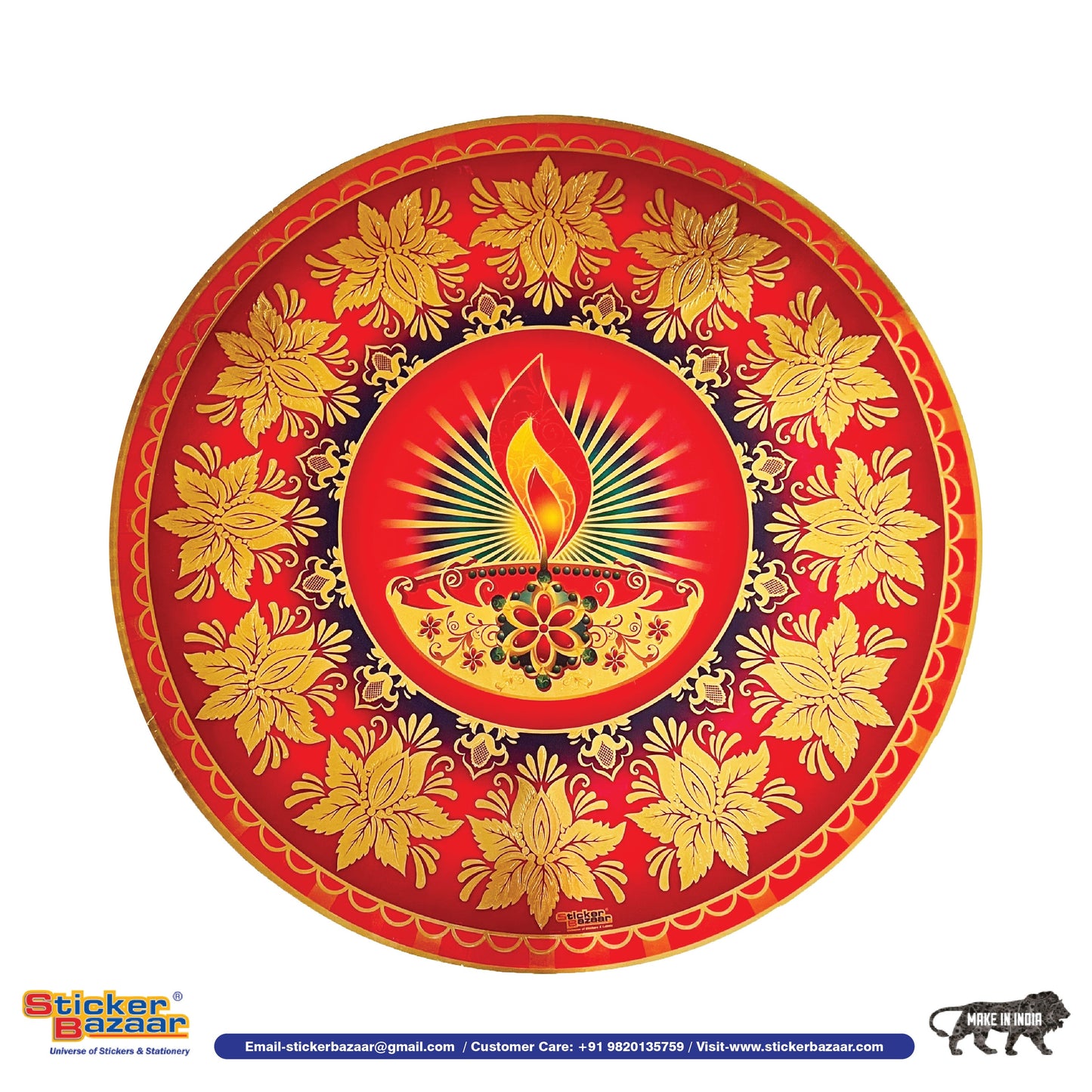 Stickerbazaar Micro Golden Embossing Rangoli Stickers