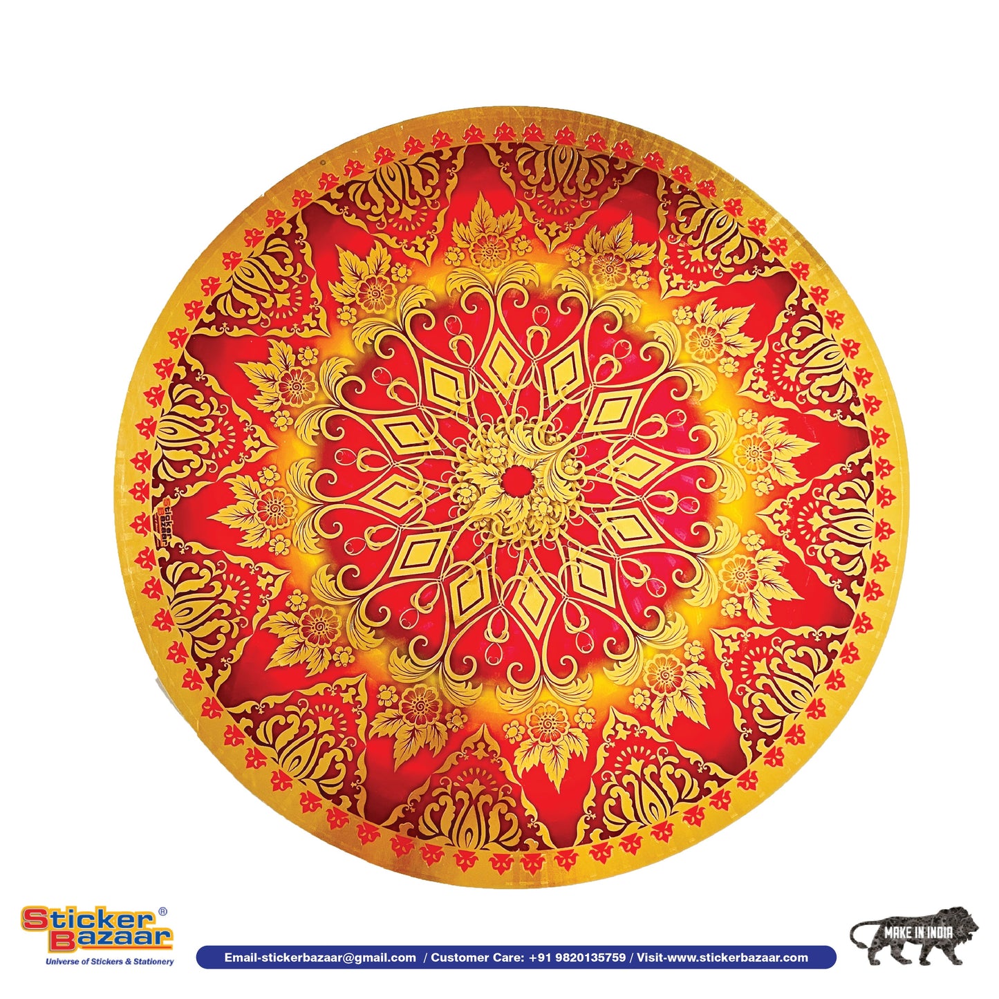 Stickerbazaar Micro Golden Embossing Rangoli Stickers