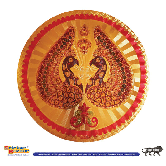 Stickerbazaar Micro Golden Embossing Rangoli Stickers