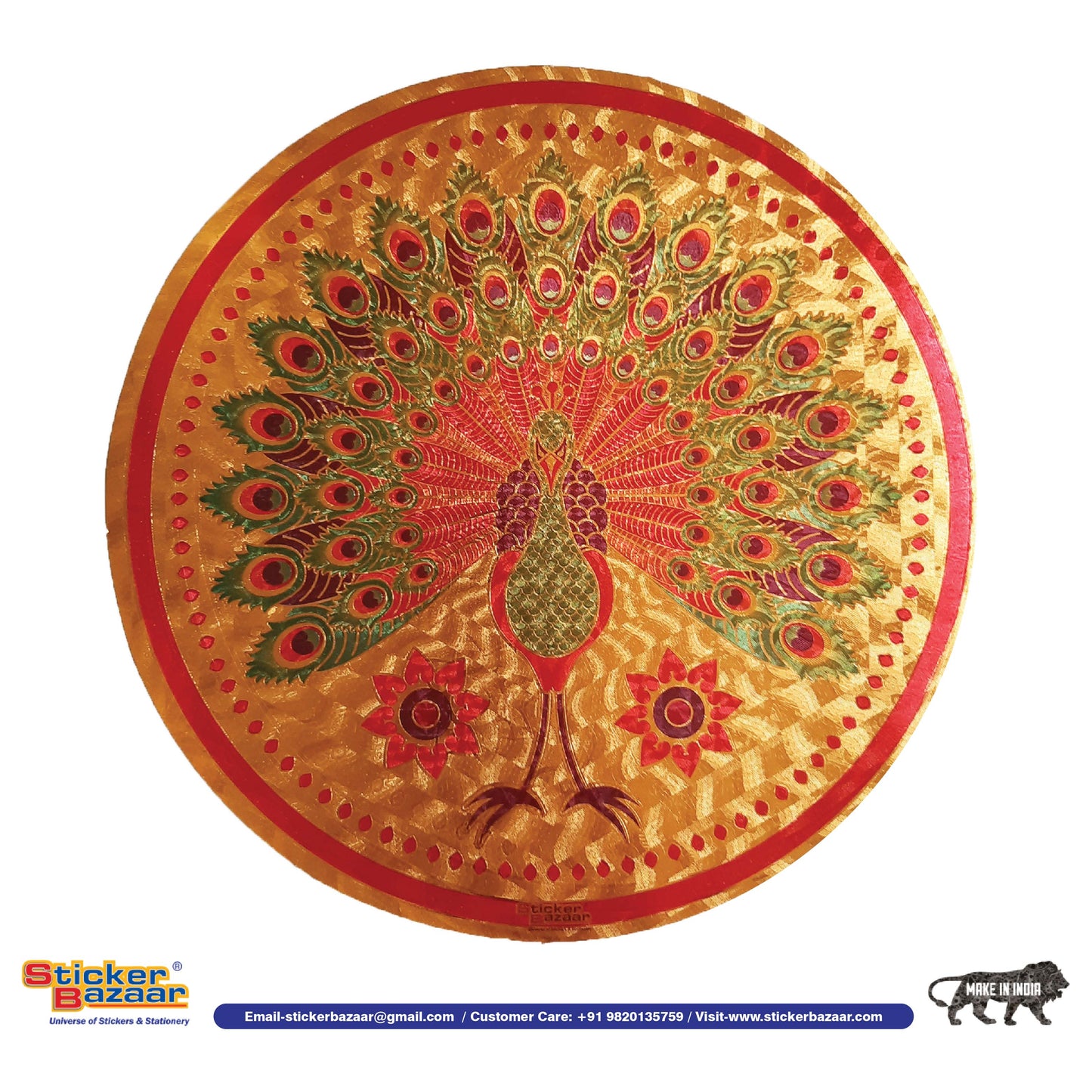 Stickerbazaar Micro Golden Embossing Rangoli Stickers