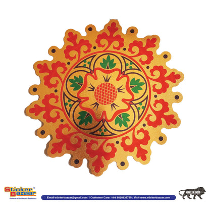 Stickerbazaar Micro Golden Embossing Rangoli Stickers
