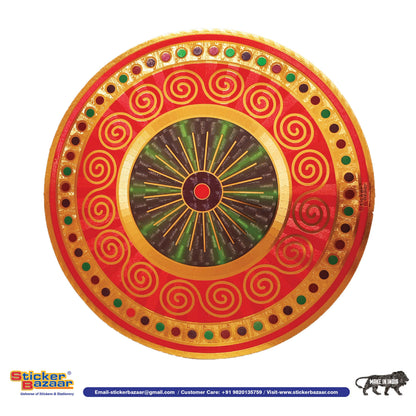 Stickerbazaar Micro Golden Embossing Rangoli Stickers