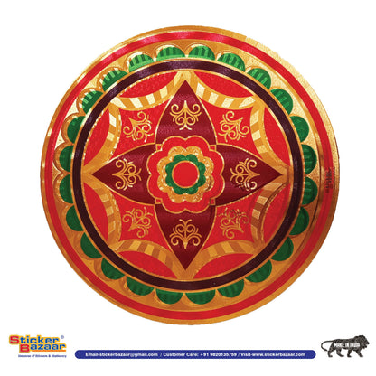 Stickerbazaar Micro Golden Embossing Rangoli Stickers
