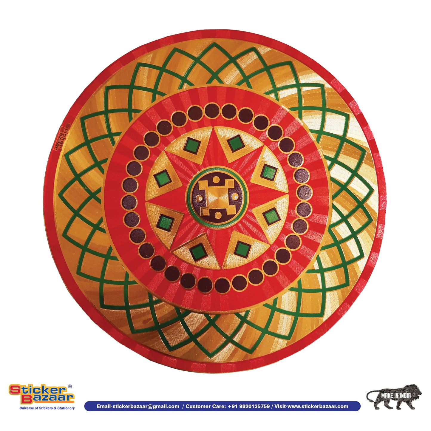 Stickerbazaar Micro Golden Embossing Rangoli Stickers