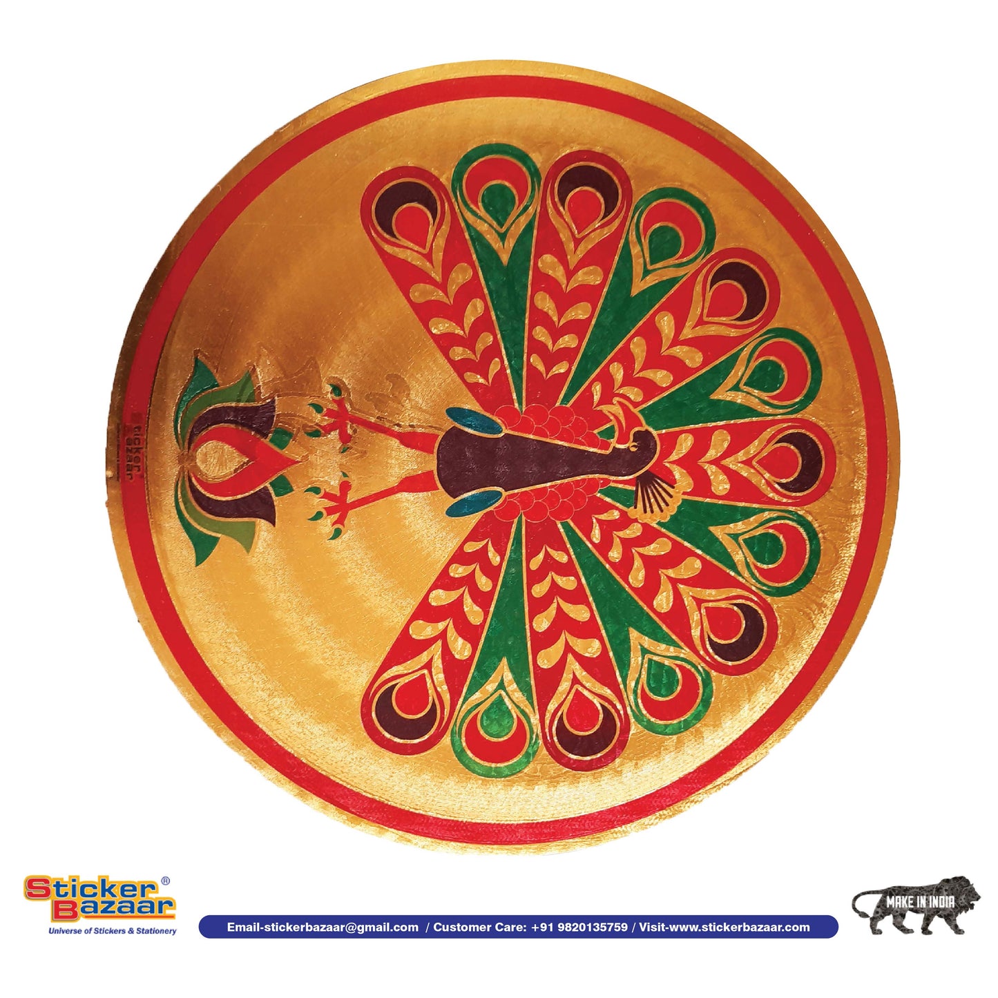 Stickerbazaar Micro Golden Embossing Rangoli Stickers