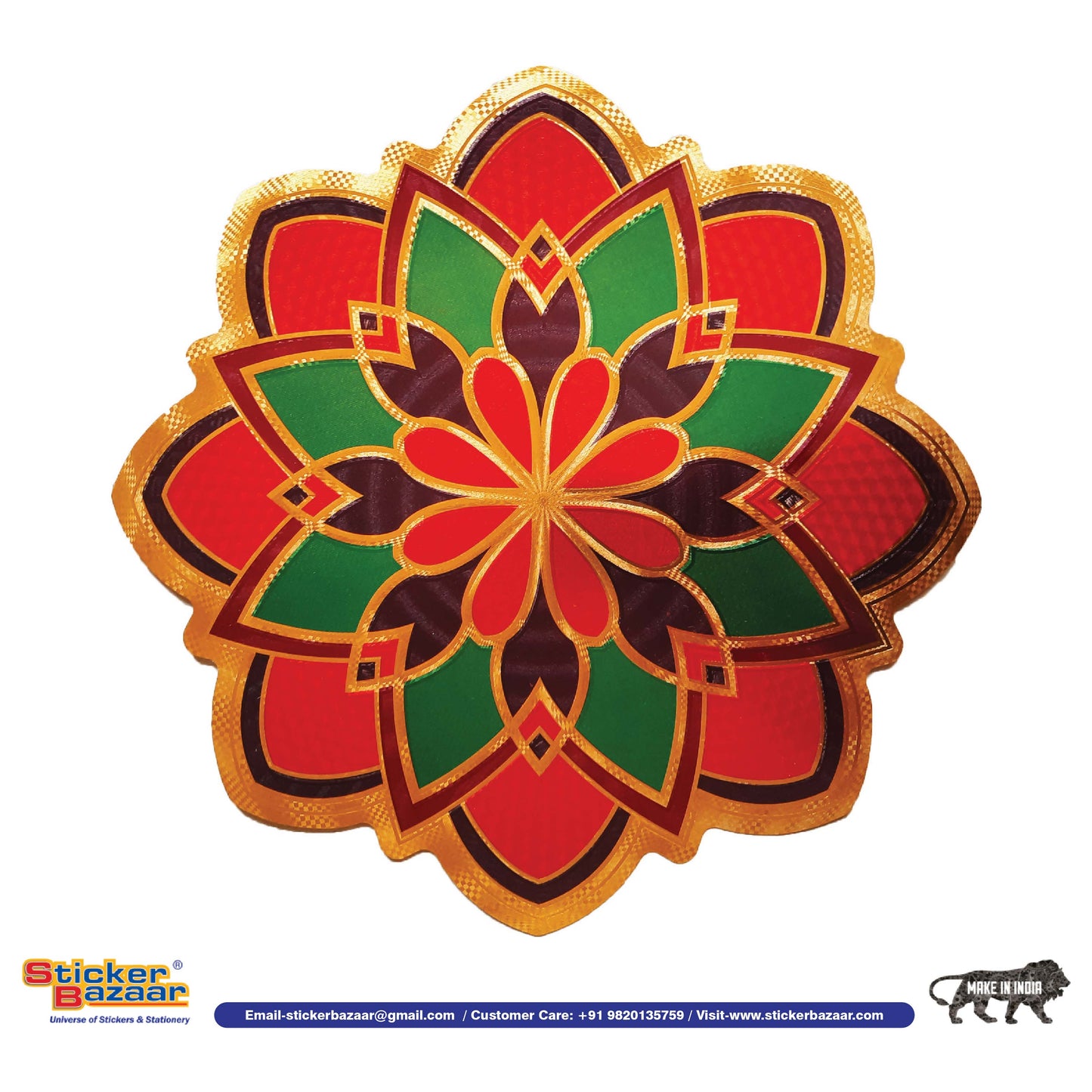 Stickerbazaar Micro Golden Embossing Rangoli Stickers