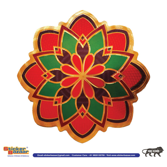 Stickerbazaar Micro Golden Embossing Rangoli Stickers