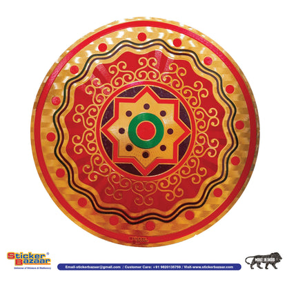 Stickerbazaar Micro Golden Embossing Rangoli Stickers