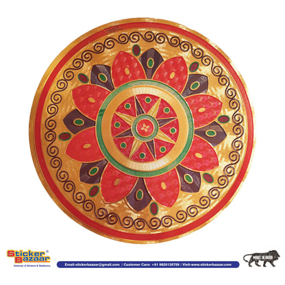 Stickerbazaar Micro Golden Embossing Rangoli Stickers