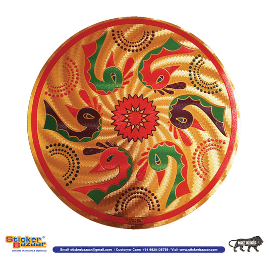 Stickerbazaar Micro Golden Embossing Rangoli Stickers