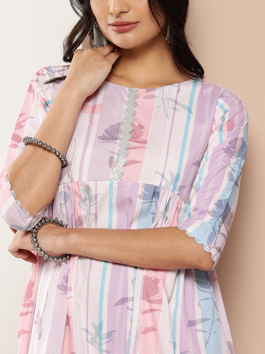 Ahalyaa Women Floral Printed Maxi Ethnic Dress