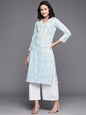 Ahalyaa Floral Printed Zari Pure Cotton Kurta