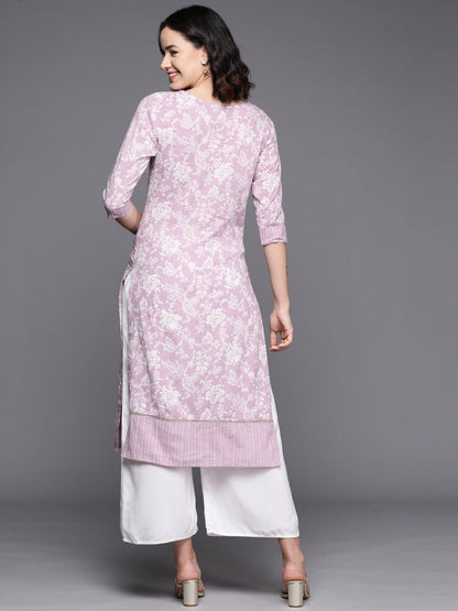 Ahalyaa Floral Printed Pure Cotton Kurta