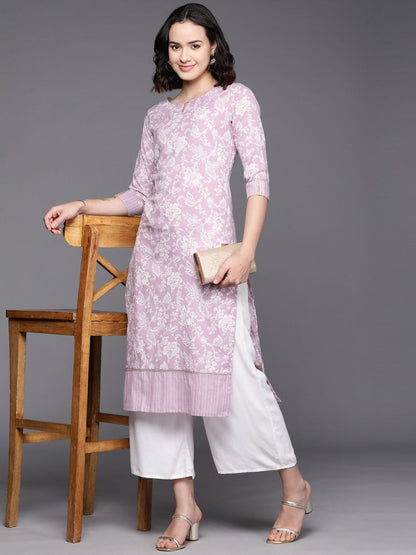 Ahalyaa Floral Printed Pure Cotton Kurta