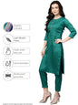 Indian Clothing Ahalyaa Green Solid Kurta with Trousers & Dupatta