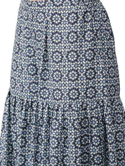 Ahalyaa Women Printed Beautiful Blue Kurta Set
