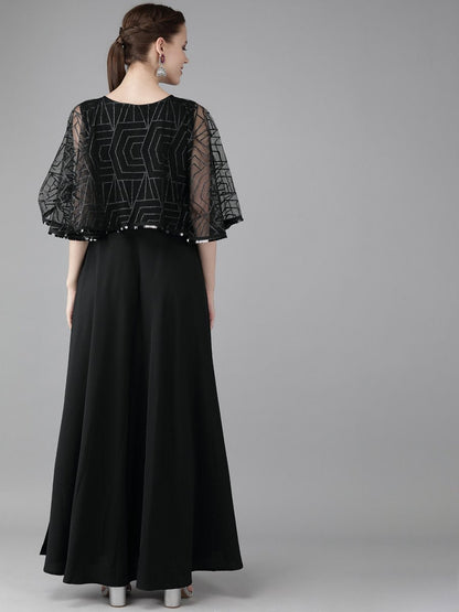 Ahalyaa Women Cap Style Long Dress