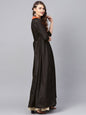 Ahalyaa Black Plain A-Line Kurta