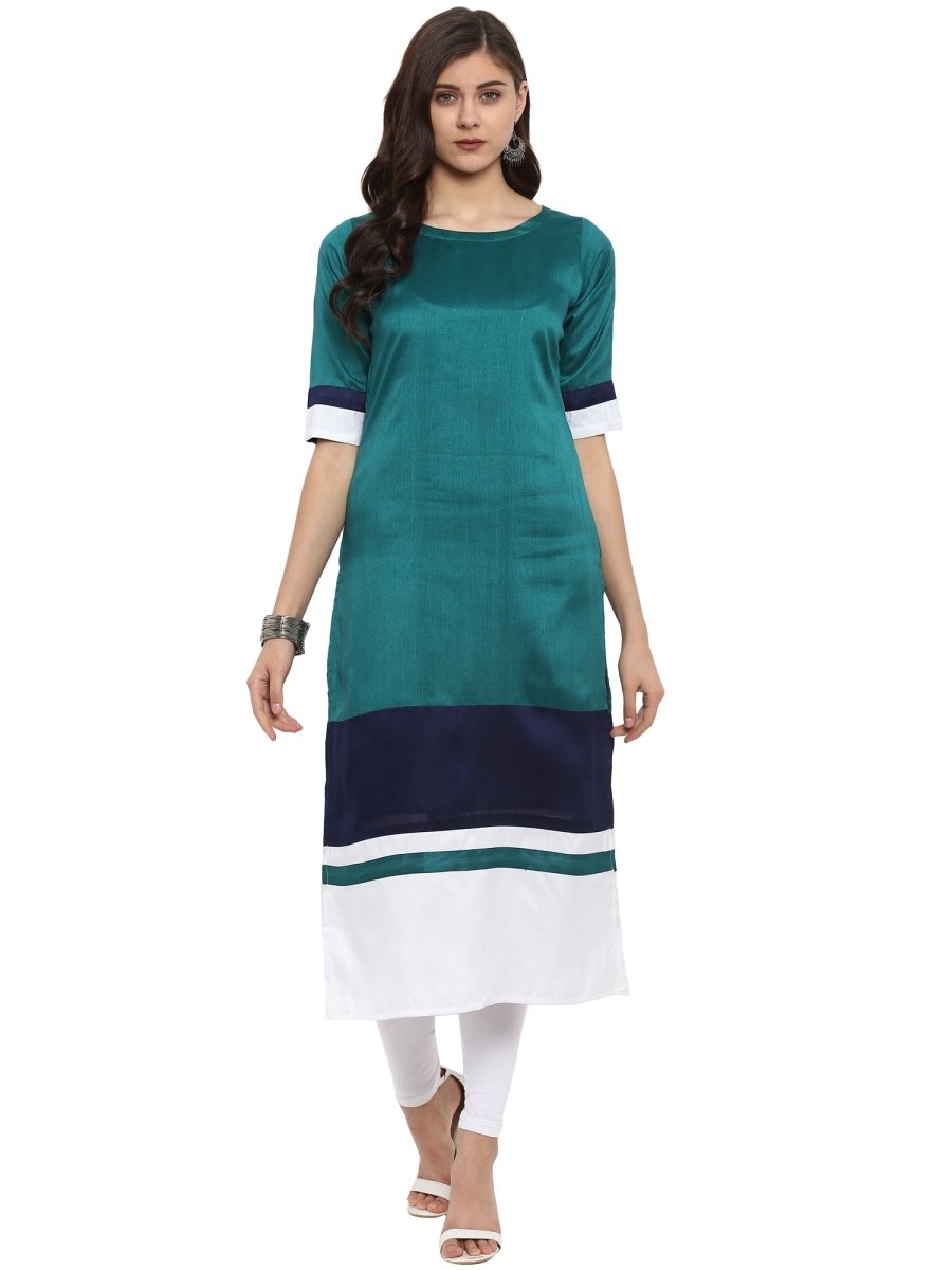 Ahalyaa Women Multicoloured Colourblocked Straight Beautiful Kurta