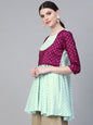 Ahalyaa Blue & Purple Printed A-Line Tunic