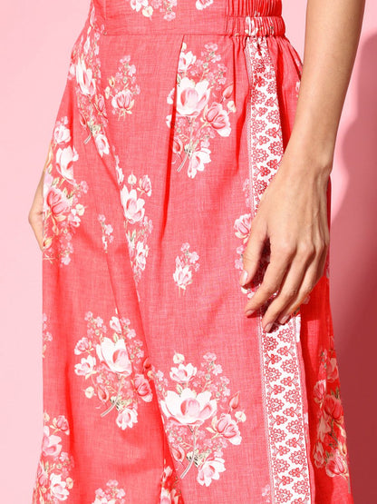 Ahalyaa Floral Printed Crepe Co-Ords
