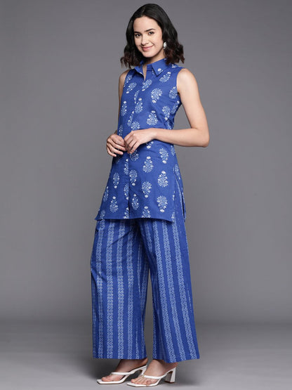 Ahalyaa Printed Pure Cotton Tunic With Palazzos