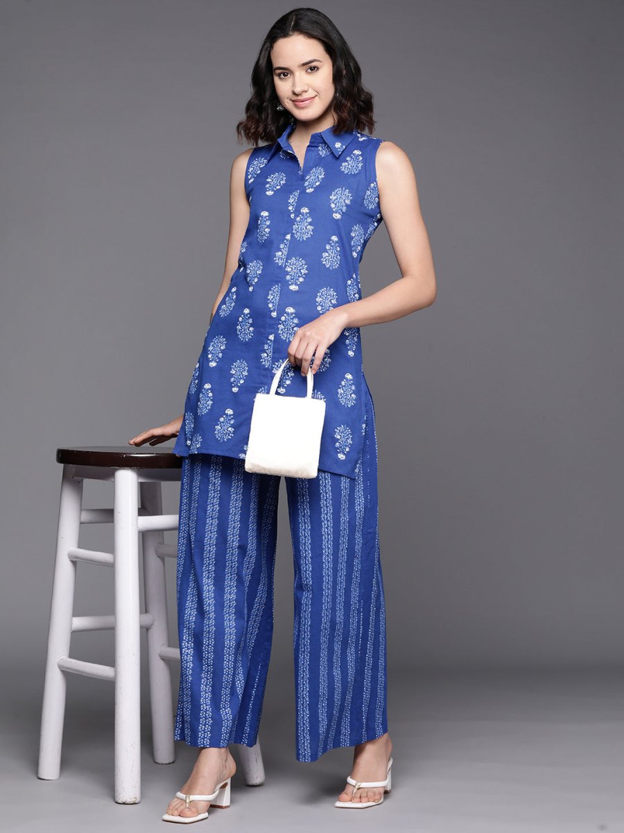 Ahalyaa Printed Pure Cotton Tunic With Palazzos